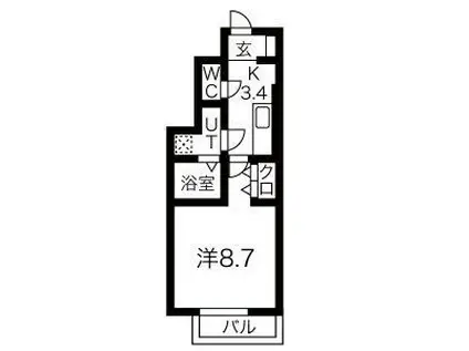 FIGAROVI(1K/1階)の間取り写真