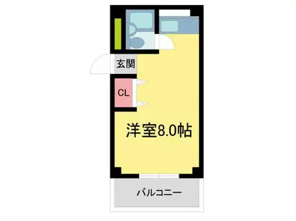 クレセント小林(ワンルーム/2階)の間取り写真