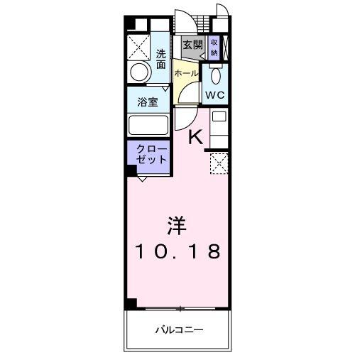 クレメント椿(1K/2階)の間取り写真