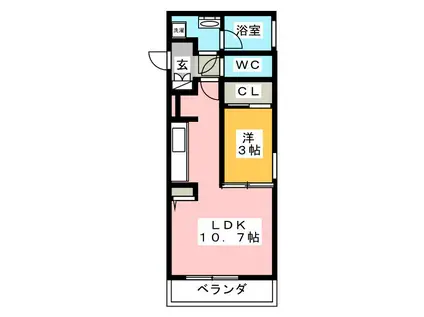 Eハウス立川(1LDK/3階)の間取り写真