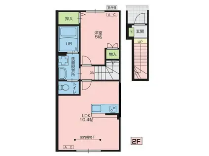 SUN PALACE北上VIII(1LDK/2階)の間取り写真