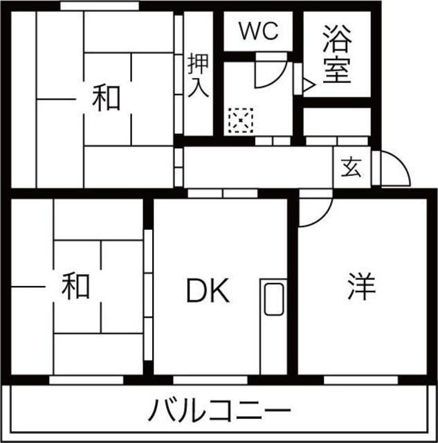 サクセスコート(3DK/2階)の間取り写真
