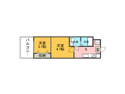 CLUB ORIENT NO70 HARBOR サウス TOWER(2K/19階)の間取り写真