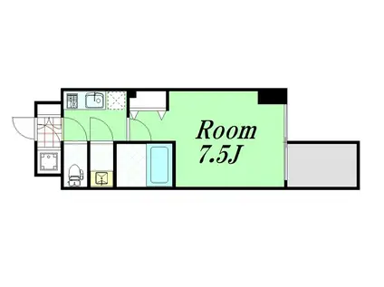 プレミアムコート谷町4丁目(1K/12階)の間取り写真