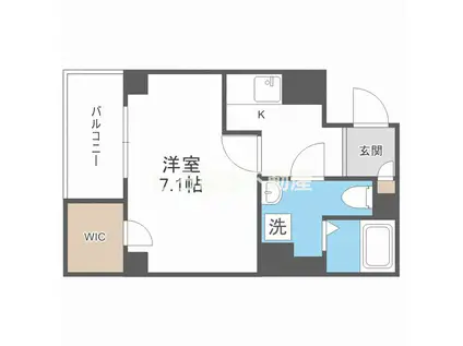 CORE天満橋(1K/7階)の間取り写真