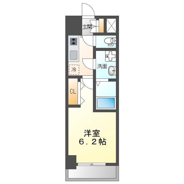 S-RESIDENCE野並駅前BROAD(1K/7階)の間取り写真