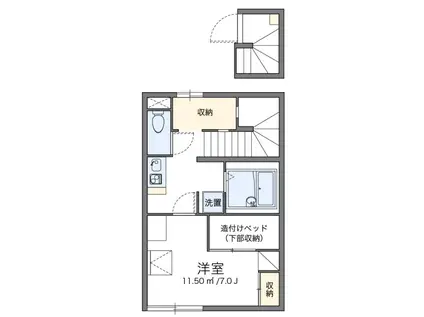 エクレール(1K/2階)の間取り写真