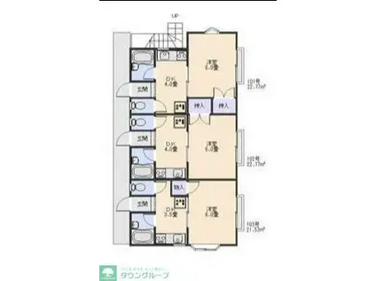 ポロハイツ(1DK/2階)の間取り写真