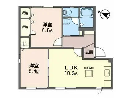 プレジールI(2LDK/1階)の間取り写真