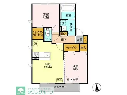 オアシスタナカ(2LDK/2階)の間取り写真