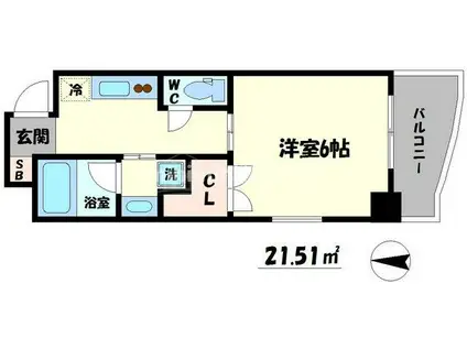 ROCCO(1K/9階)の間取り写真