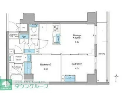 ルフォンリヴェント清澄白河(2DK/5階)の間取り写真