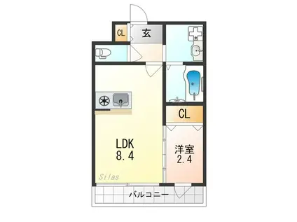 MJC京都西大路(1LDK/4階)の間取り写真