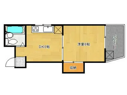 SEITO・BILD西新(1DK/5階)の間取り写真