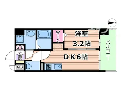 プレサンス東淀川駅前プロ―シェ(1DK/14階)の間取り写真