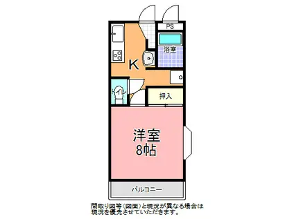 土田アパート(1K/1階)の間取り写真