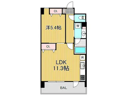 T&Y NAKANOBU(1LDK/3階)の間取り写真