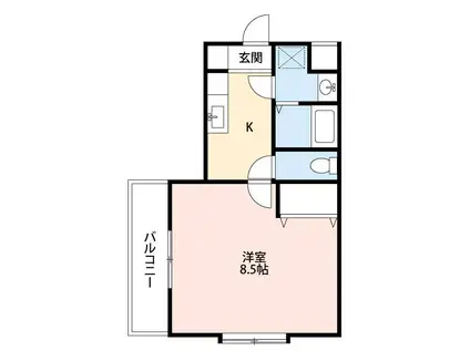 サンパティーク(1K/2階)の間取り写真