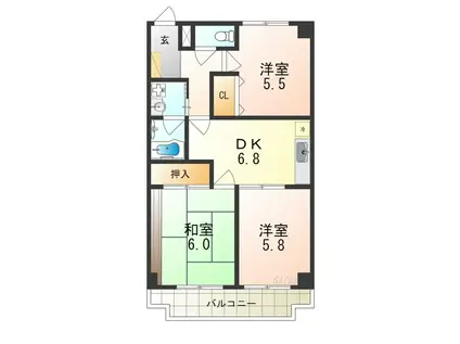 ピソ・キタノ(3DK/1階)の間取り写真