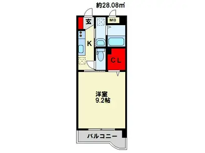 エヴァーグリーンM(1K/3階)の間取り写真