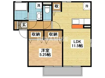 ウィルモアKT(1LDK/2階)の間取り写真