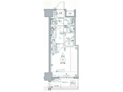 クレヴィスタ浅草II(1K/5階)の間取り写真