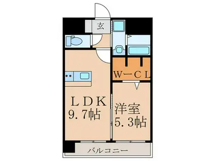 THE SQUARE・GLORY RESIDENCE(1LDK/6階)の間取り写真