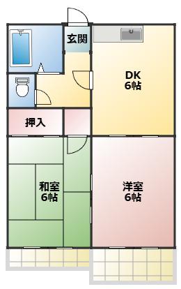タウニーイズミ(2DK/1階)の間取り写真