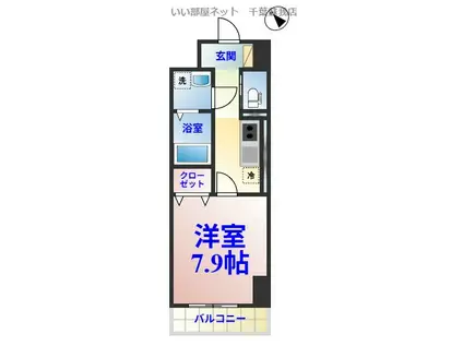 セレーナ五井(1K/6階)の間取り写真