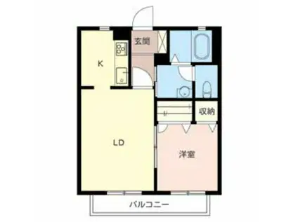 メゾンフリューゲルA・B(1LDK/2階)の間取り写真