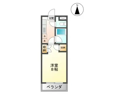 ドミール緑が丘(1K/3階)の間取り写真