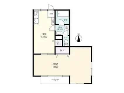 クラウンビル吉田(1LDK/3階)の間取り写真