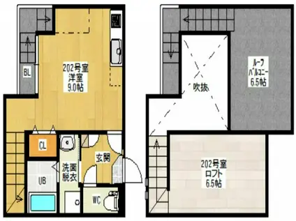 MAISONETIC 舟入本町(ワンルーム/2階)の間取り写真