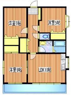 サンモール大堂(3LDK/1階)の間取り写真