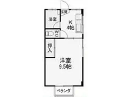 山和マンション(1K/1階)の間取り写真