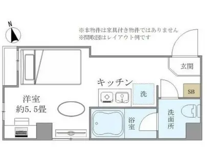 ソレイユ アン(ワンルーム/1階)の間取り写真