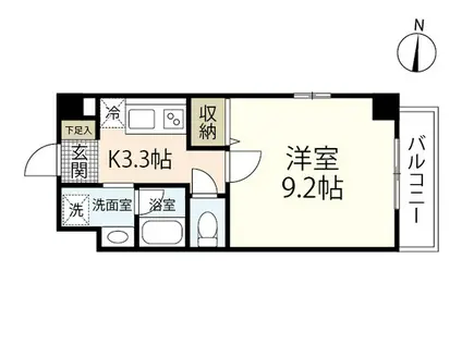 グラン・サンセーレ(1K/1階)の間取り写真