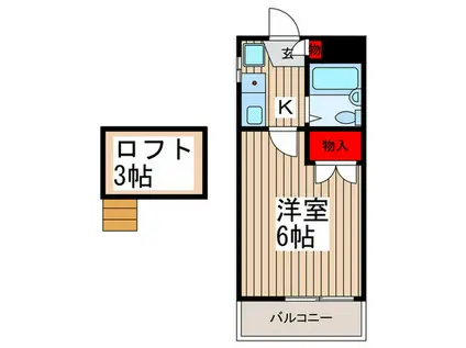 ヤングハイム(1K/2階)の間取り写真