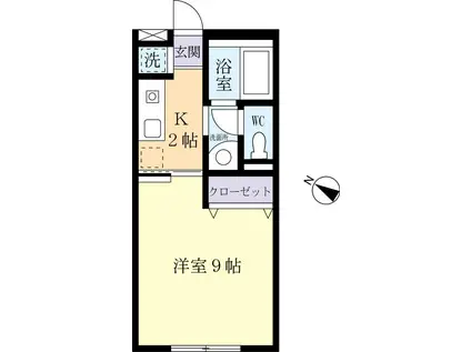 ヴィラ春日(1K/3階)の間取り写真