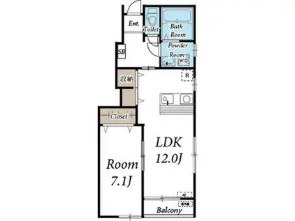MSコート(1LDK/1階)の間取り写真