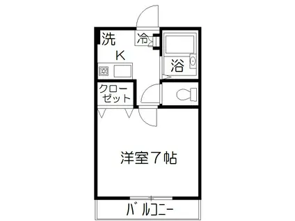 マーブル武蔵浦和(1K/1階)の間取り写真