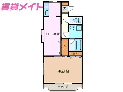 PALETTE.12(1LDK/1階)の間取り写真