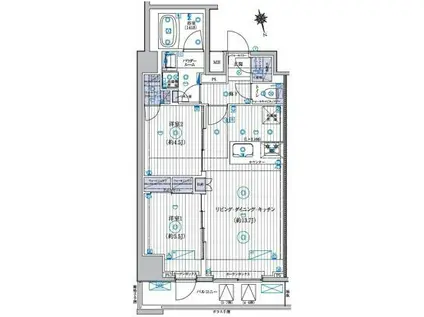 MAXIV CROS 高島平 MIRAIS(2LDK/5階)の間取り写真