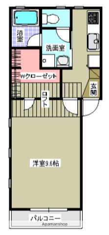 メゾンアンテノール(1K/2階)の間取り写真