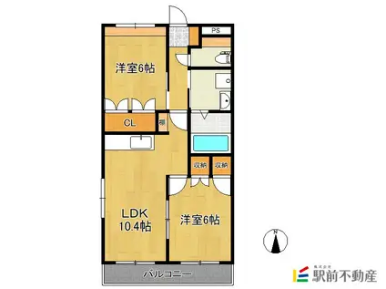 サンシャインKATSUTA(2LDK/1階)の間取り写真