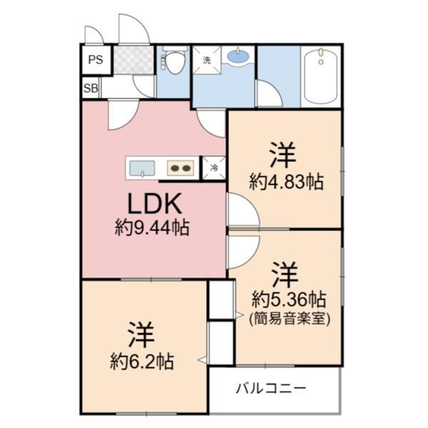 エス.フィールド奏(3LDK/5階)の間取り写真