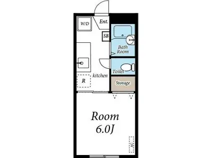 フェリース戸田公園(1K/2階)の間取り写真
