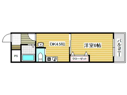 井上マンション(1DK/4階)の間取り写真