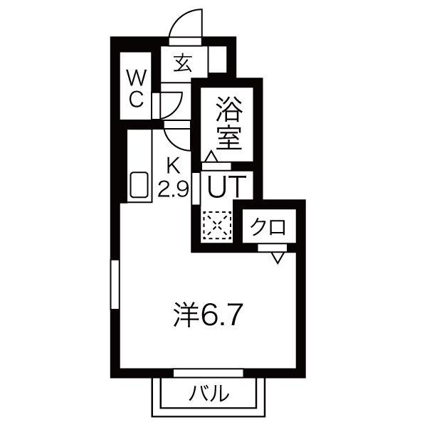 JR山田線 上盛岡駅 徒歩13分 2階建 築5年(ワンルーム/1階)の間取り写真