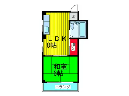 パークハイツ(1LDK/4階)の間取り写真
